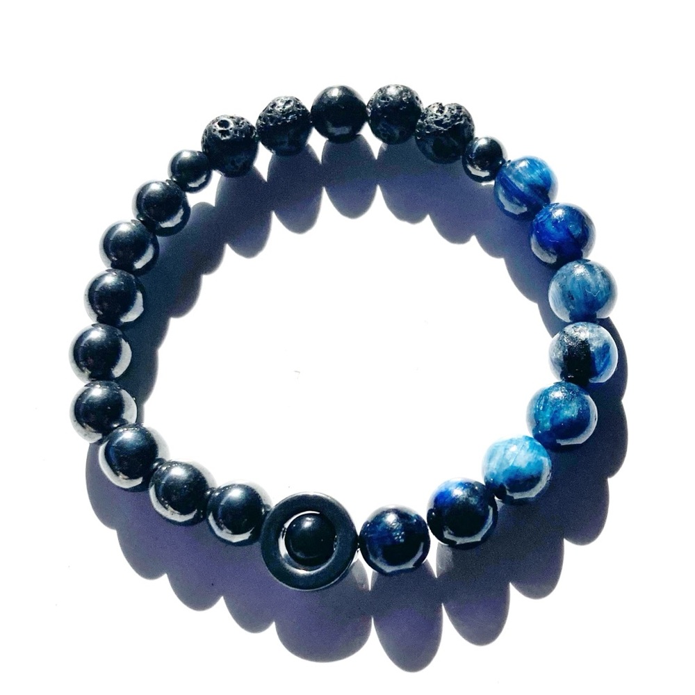 Unique Men's Bracelet🔹Kyanite-Hematite